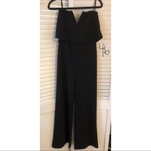 Lulu’s black strapless jumpsuit